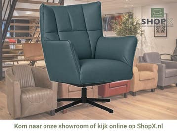 Leren draaifauteuil Lovely - Toledo Whale (blauw/grijs), Nieuw, Ophalen of Verzenden, 75 tot 100 cm, Eigentijds, Modern, Retro, Vintage