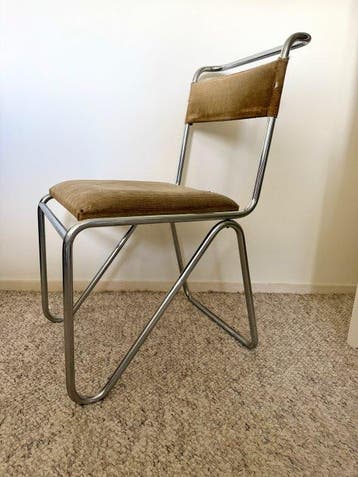 Gispen - W.H. Gispen - Stoel - diagonaal - Verchroomd, Staal