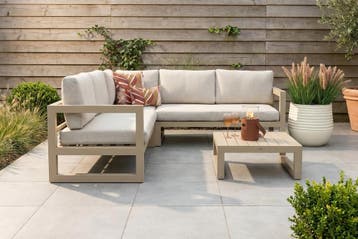 VDG Divan aluminium loungeset - hoekbank - latte, Verzenden, Nieuw, Overige materialen, Loungeset