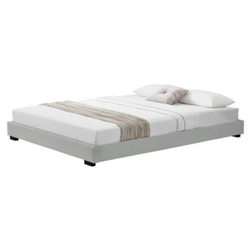 Houten bed Laag kunstleer met bedbodem 180x200 cm wit, Huis en Inrichting, Slaapkamer | Bedden, Verzenden, Nieuw