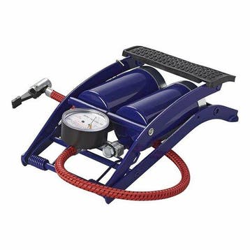 Foot pump double cylinder with pressure gauge, Verzenden, Nieuw
