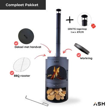 ASH® - Sunset - Tuinhaard met BBQ, Verzenden, Nieuw
