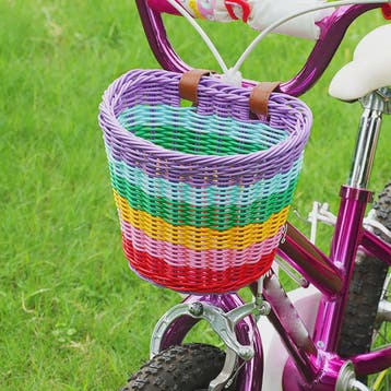Regenboog Fietsmand Kinderen - Kleurrijk Rotan Stuurmandje, Verzenden, Nieuw