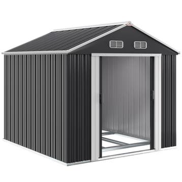 Tuinschuur Zwart Metaal 257x312x177,5 cm (Schuurtjes-Rekken), Verzenden, Nieuw