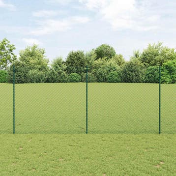 vidaXL gaashek met palen 10 x 1,4 m PVC-Coated Staal Groen, Verzenden, Nieuw, IJzer
