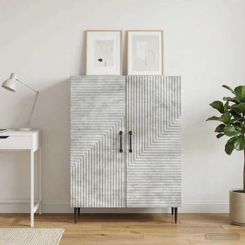 vidaXL Dressoir Betongrijs 66 x 34,5 x 89,5 cm Bewerkt hout, Verzenden, Nieuw, Overige houtsoorten, Minder dan 50 cm