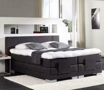 Elektrische Boxspring President 90 x 200 Washington Grey, Nieuw, Eenpersoons, 200 cm, 90 cm