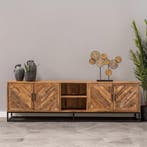 Tv-meubel Mangohout Sabia 200 cm, Verzenden, Nieuw, Overige houtsoorten, Industriële meubels
