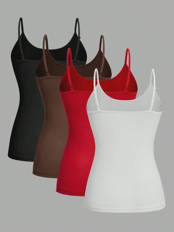 Set van 4 Dames Camisoles - Basic Tanktops Zomer Mouwloos, Kleding | Dames, Verzenden