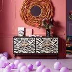 *WOONWINKEL* Kare Design Zebra Design Dressoir Zwart Wit Zeb, Huis en Inrichting, Verzenden, Nieuw