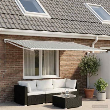 vidaXL Vervangingsdoek voor zonnescherm Antraciet en Wit 250, Tuin en Terras, Zonneschermen, Verzenden, Nieuw