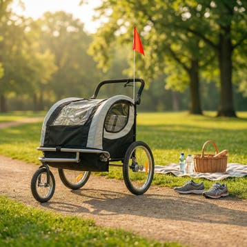 Fietskar 2 Zits Zwart | A-kwaliteit | Beste Prijs, Opvouwbaar, Nieuw, Ophalen of Verzenden, Kinderkar