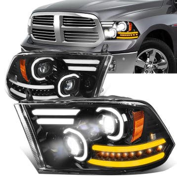 SK-Import Koplampen LED Black Housing Dodge Ram, Ophalen of Verzenden, Nieuw, Dodge