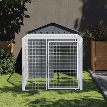 vidaXL Kippenhok met ren antraciet 117x201x123 cm, Dieren en Toebehoren, Verzenden, Nieuw
