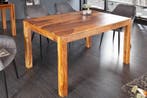 Massief houten eettafel PURE 135 cm bruin sheeshamhout met, Huis en Inrichting, Tafels | Eettafels, Ophalen of Verzenden, Nieuw