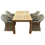 Macau Krista dining tuinset 180x95xH77.5 cm 5-delig rotan, Ophalen of Verzenden, Nieuw