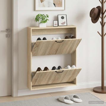 vidaXL Wandgemonteerde Schoenkast HOORN 71 x 17 x 86 cm, Verzenden, Nieuw