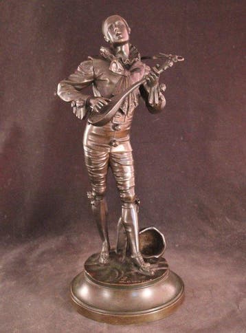 Antiek bronzen beeld - Adolphe Jean Lavergne (1863–1928). -