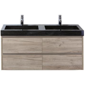 Dante Badmeubelset 120 cm - Craft Oak - Wastafel Hardsteen, Ophalen of Verzenden, Nieuw