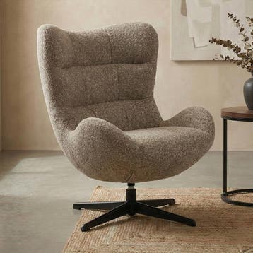 *WOONWINKEL* Oorfauteuil Modern Bruine Stof, Huis en Inrichting, Fauteuils, Verzenden, Nieuw, Stof