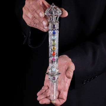 Absoluut uniek exemplaar - Kwarts-scepter in 925 zilver -