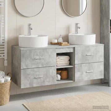 vidaXL Badkamerkastenset 3 st Betongrijs 49,5 x 44,5 x 65 cm, Verzenden, Nieuw