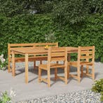 vidaXL 4-delige Tuinset massief teakhout, Verzenden, Nieuw, Teakhout, Tuinset