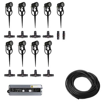9x LED grond spot - 12V - 3 watt - complete DIY set, Tuin en Terras, Buitenverlichting, Ophalen of Verzenden, Nieuw