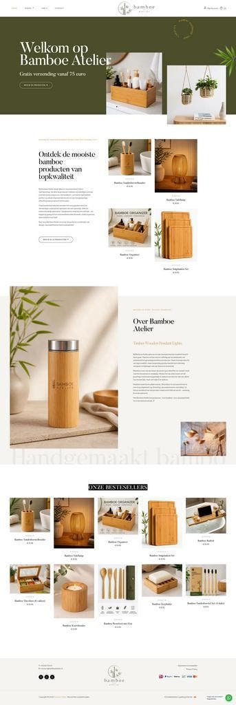 Professionele webshop voor de verkoop van bamboe artikelen