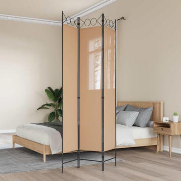vidaXL 3-Panel Room Divider Beige 120 x 220 cm Stof, Verzenden, Nieuw