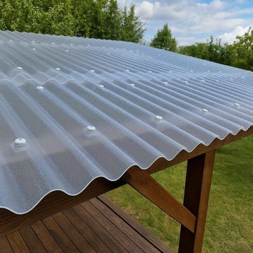 Polyester golfplaten op rol | 76/18 | 0,80 mm | Naturel, Verzenden, Nieuw, Overige materialen, Minder dan 20 mm