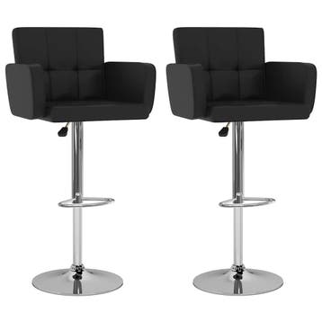 vidaXL Barstoelen 2 st kunstleer zwart, Verzenden, Nieuw