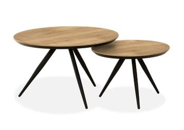 Salontafel Slagharen Rond 2-Delige Set - salontafel, Nieuw, Overige materialen
