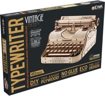 Eco Wood 3D Houten Vintage Typemachine DIY Modelbouw, Hobby en Vrije tijd, Modelbouw | Figuren en Diorama's, Verzenden, Nieuw