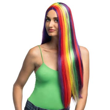 Pruik Unity Regenboog Lang, Ophalen of Verzenden, Nieuw