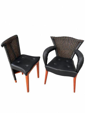 scarabas - Borek Sipek - Stoel (2) - Karl Lagerfeld - Leder,