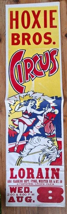 unknown - Vintage Circus poster - Hoxie bros circus - jaren