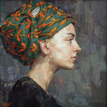 Mariia Bobyreva - Girl in a Green Scarf