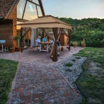 Tuinpaviljoen Carabobo opvouwbaar 3,64x3,64x2,94m - bruin, Verzenden, Nieuw