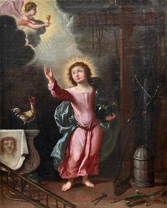 Carlo Cignani (1628-1719), Ambito di - San Giovanni, Antiek en Kunst, Kunst | Schilderijen | Klassiek