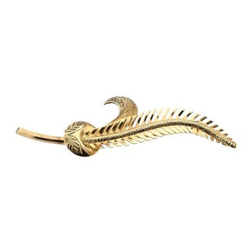 Gouden veer broche, Sieraden, Tassen en Uiterlijk, Broches, Ophalen of Verzenden, Gebruikt, Goud, Goud
