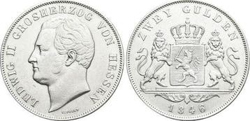 Doppelgulden 1846 Hessen-darmstadt Ludwig Ii 1830-1848, Verzenden