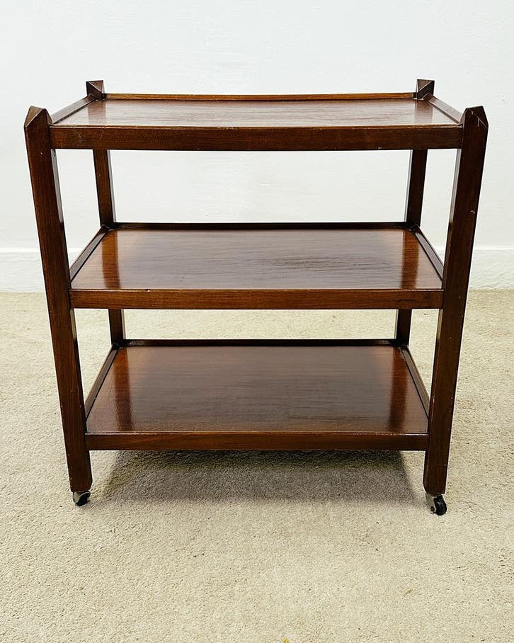 Scandinavische serveerwagen / trolley, Huis en Inrichting, Tafels | Sidetables, 50 tot 100 cm, 25 tot 50 cm, Rechthoekig, Zo goed als nieuw