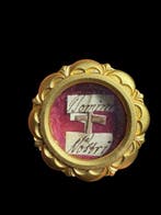 Reliekhouder - Messing, Glas, Textiel - 1800-1850 - Santa