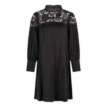Marc Aurel • zwarte jurk met kant • 36, Kleding | Dames, Jurken, Marc Aurel, Verzenden, Zwart, Nieuw