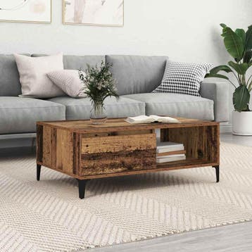 vidaXL Salontafel Oud hout 90 x 60 x 35 cm Bewerkt hout, Huis en Inrichting, Tafels | Salontafels, Verzenden, Nieuw, Overige houtsoorten