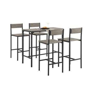 2dekans | SoBuy Eettafelset OGT14-N - 1 Tafel met 4 Stoelen, Ophalen of Verzenden, Zo goed als nieuw, Overige kleuren