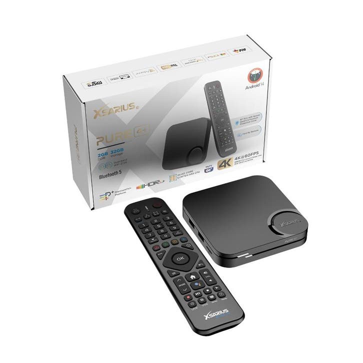 Xsarius Pure 4+ Plus 4K Android IPTV Box - BT remote, Audio, Tv en Foto, Mediaspelers, Nieuw, Ophalen of Verzenden