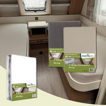 Textielpakket Caravan enkele bedden Fendt-Hobby enz - 2, Verzenden, Nieuw, Wit