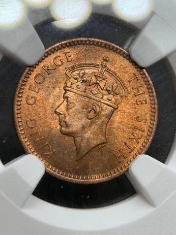 Mauritius. George VI. 1 Cent 1949 NGC MS64RD (Zonder